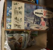 Four boxes of assorted vintage toys, car
