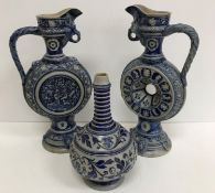 Two similar Westerwald-Mettlach type blu