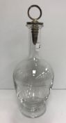 A Sheffield plated and cut glass claret