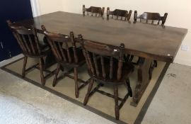 A 20th Century oak refectory style dinin