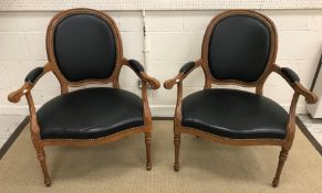 A pair of painted framed swept arm elbow