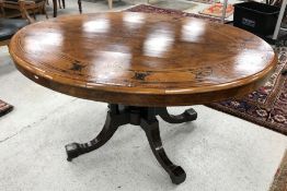 A Victorian burr walnut and marquetry in