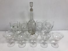 A box containing a 19th Century cut glas