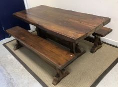 A 20th Century pine refectory style dini