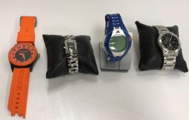 A box of assorted modern wristwatches be