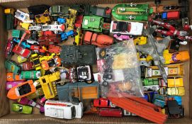 A large collection of die-cast and other toys to include a Matchbox Series Ready-mix concrete truck,
