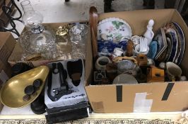 Two boxes of assorted collectors' plates, to include Wedgwood, etc.