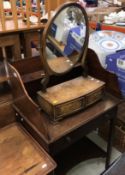 A 19th Century mahogany wash stand, the three quarter galleried shelved back over a single drawer,