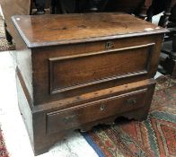 An oak coffer bach in the 18th Century manner,