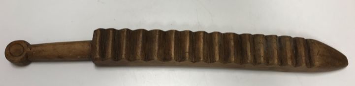 A 19th Century Scandinavian mangle board of typical form with carved decoration inscribed 