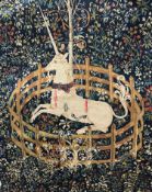 An early 20th Century Belgian type machine woven tapestry depicting a 