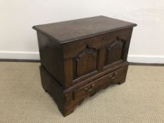 An 18th Century oak coffer bach,