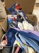 A box containing a large quantity of unused sewing haberdashery to include interalia, scissors,