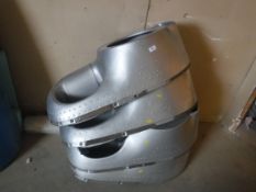 Four various De Havilland aluminium propellor cowls / covers, one bearing 