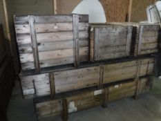 Five aeronautical wooden crates,