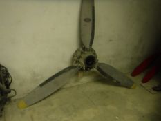 A CFS Aero Products 3 blade propellor with yellow tips, otherwise unmarked, blade length 101.