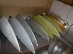 A collection of nine various De Havilland wing tips, one bearing label 