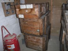 Five aeronautical wooden crates,