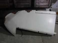 A De Havilland tail fin, cream painted, approx 220 cm high, bearing label inscribed 