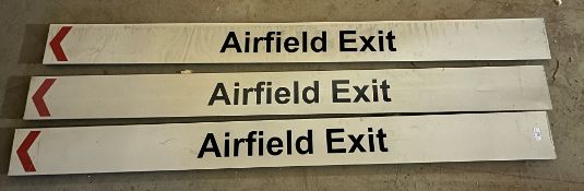 Three enamel signs with directional arrows - 