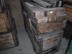 Eleven aeronautical wooden crates,