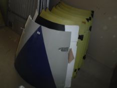 A collection of eight De Havilland door access panels, bearing pneumatic system plan verso,