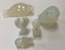 A collection of five various opalescent