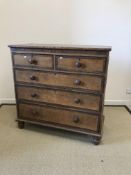 A 19th Century North Country oak and cross-banded chest,