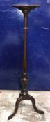 A collection of furniture comprising a circa 1900 mahogany jardiner stand raised on tripod base,