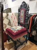 A 19th Century Anglo Indian carved rosewood hall chair,