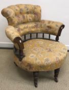 A Victorian stained beech framed upholst