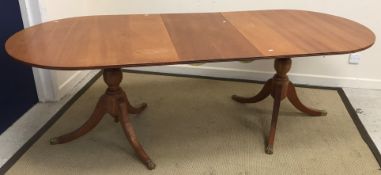 A modern mahogany D end twin pillared di