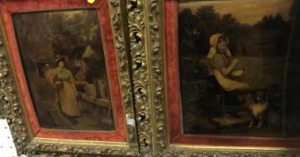 Two crystoleum pictures, one depicting a