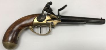 A modern Italian flintlock muzzle loading pistol by Armi San Marco, black powder, 34.