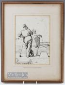 Frank Reynolds (1876-1953) original humorous pen and ink golf sketch signed to the lower left hand