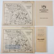 2x 1935 Ryder Cup Official Golf Scorecards at Ringwood Country Club with scorecard and map with