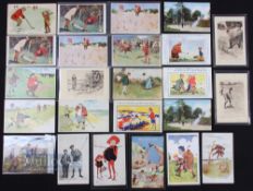 Assorted Golf related Postcards features humorous, classic, period features Chick Rules of Golf