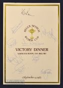 1985 Ryder Cup Golf Victory Dinner Signed Menu - held at The Belfry and won by Europe for the