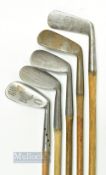 5x various good playable irons- Cochrane's Maxwell mashie niblick, Gibson Genii Model Mashie,