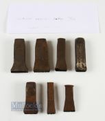 Collection of Cast Iron Golf Club and Other Head Stamp Marks (7) Stuart Allsopp, Neil Mackintosh,