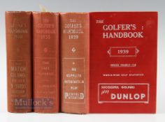 1930, 1935 and 1939 The Golfer's Handbooks features 1930 883pp, 1935 947pp, and 1939 955pp, all in