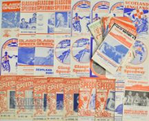 1948-1970 Glasgow Speedway Programmes to include August 18th 1948 Scotland v England - holes punched