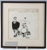 Raymond Alan Jackson (JAK) (1927-1997) - original golfing sketch signed JAK with annotation above 