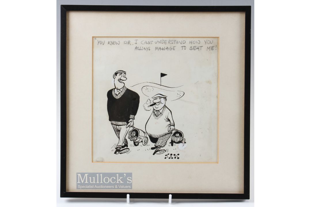 Raymond Alan Jackson (JAK) (1927-1997) - original golfing sketch signed JAK with annotation above "
