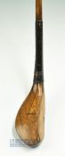 Early M Park longnose light stained fruitwood short spoon c1870 - head measures 5.25
