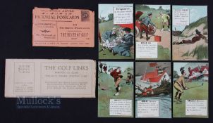 Valentines Series 'Crombie - Rules of Golf' Golfing Postcards features Rules 1 (m), (h), (b),