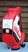 Wilson Fatshaft Signed Tournament Golf Bag - signed to the front and both sides by 13 players incl