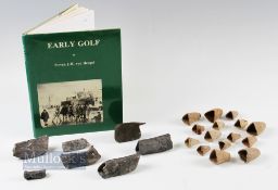 Rare Collection of 7x Early 16/17thc Kolf club heads, various ceramic moulds and reference book (24)