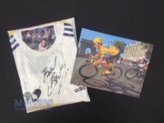 Sir Bradley Wiggins Signed T-Shirt 2012 Tour de France winner, with four world titles at different