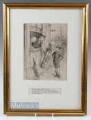 Frank Reynolds (1876-1953) original humorous pen and ink golf sketch signed to the lower left hand